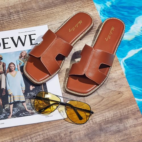 Elisabet Tang Retro Summer Trendy Flat Sandals for Women Fashion - Leather Beach Slide Slipper Comfort Daily Outdoor4