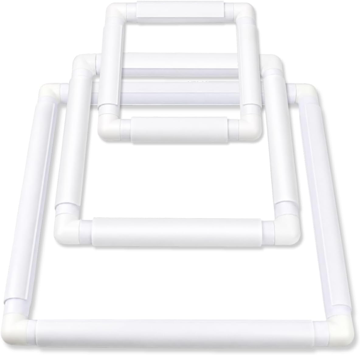 DS. DISTINCTIVE STYLE Embroidery Hoop 3 PCS for Cross Stitch Plastic Cross Stitch Frame Set Rectangular Embroidery Hoops 6x6 8x8 11x11 for Needlepoint Quilting Sewing