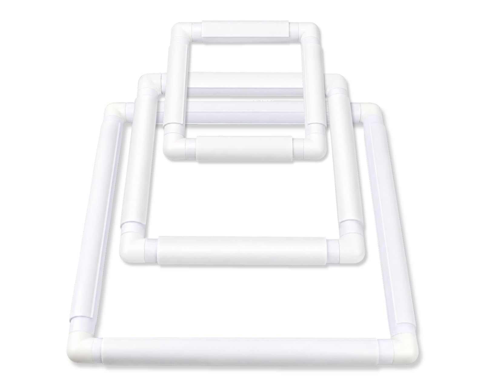 Ds. Distinctive Style White Embroidery Hoop 3 Pcs For Cross Stitch Plastic Cross Stitch Frame Set Rectangular Embroidery Hoops 6X6 8X8 11X11 For Needlepoint Quilting Sewing