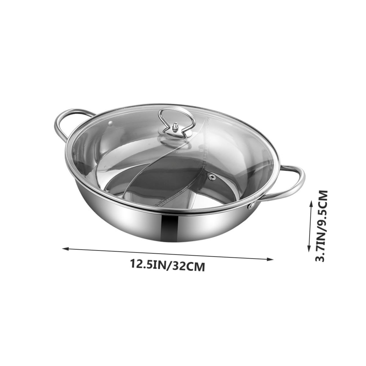 Didiseaon Olla Caliente Doble 32 Cm Acero Inoxidable Resistente Antióxido Utensilios Cocina Acero Inoxidable Menaje Hogar Set 4 Piezas para Cocina Asiática