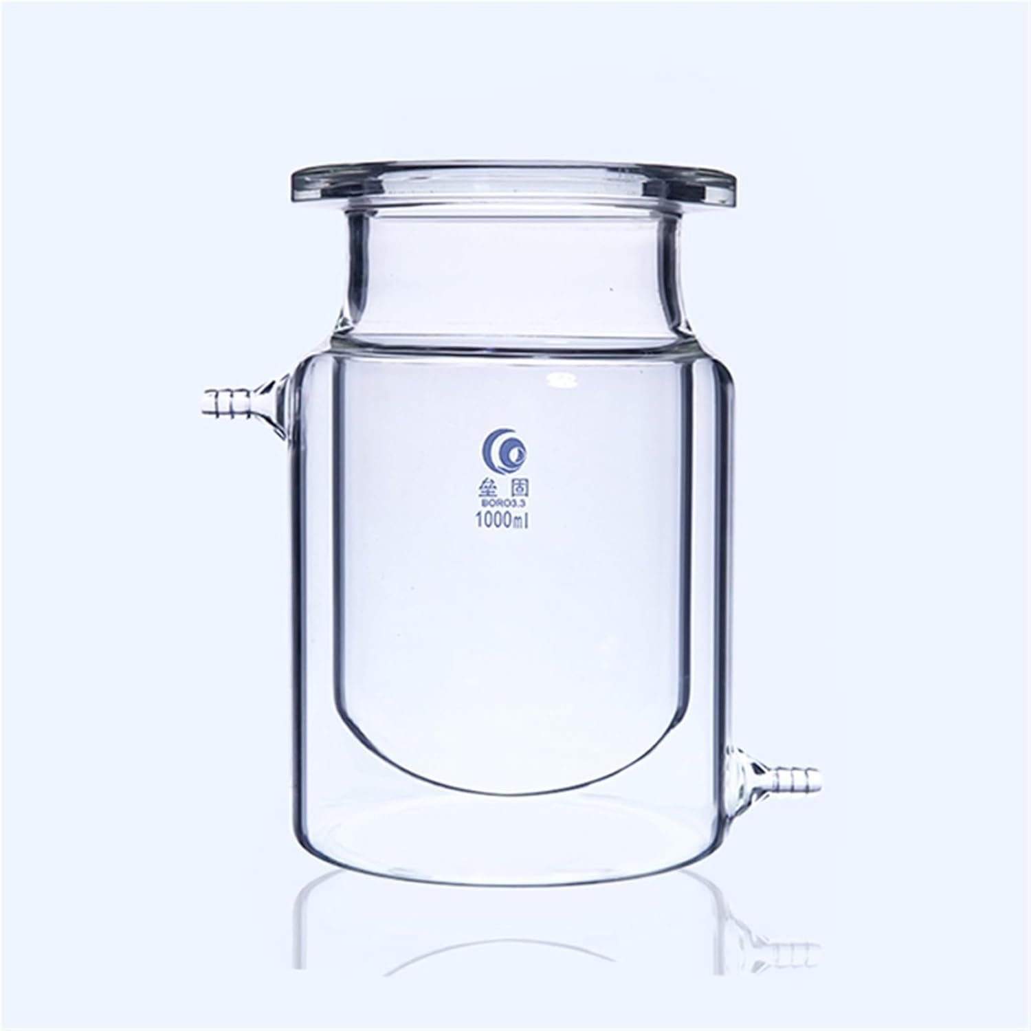 Flat Bottom Three/Four Mouth Open Glass Jacketed Reaction Bottle Laboratory Double-layer Reaction Flask(500mL 24x24x24x24)