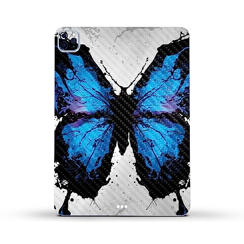 Image of MightySkins Carbon Fiber Skin Compatible With Apple iPad Pro 11 inch M2 4th Gen (2022) Full Wrap Kit - Butterfly Splash | Protective, Durable Textured Carbon Fiber Finish | Easy To Apply | Made in the USA