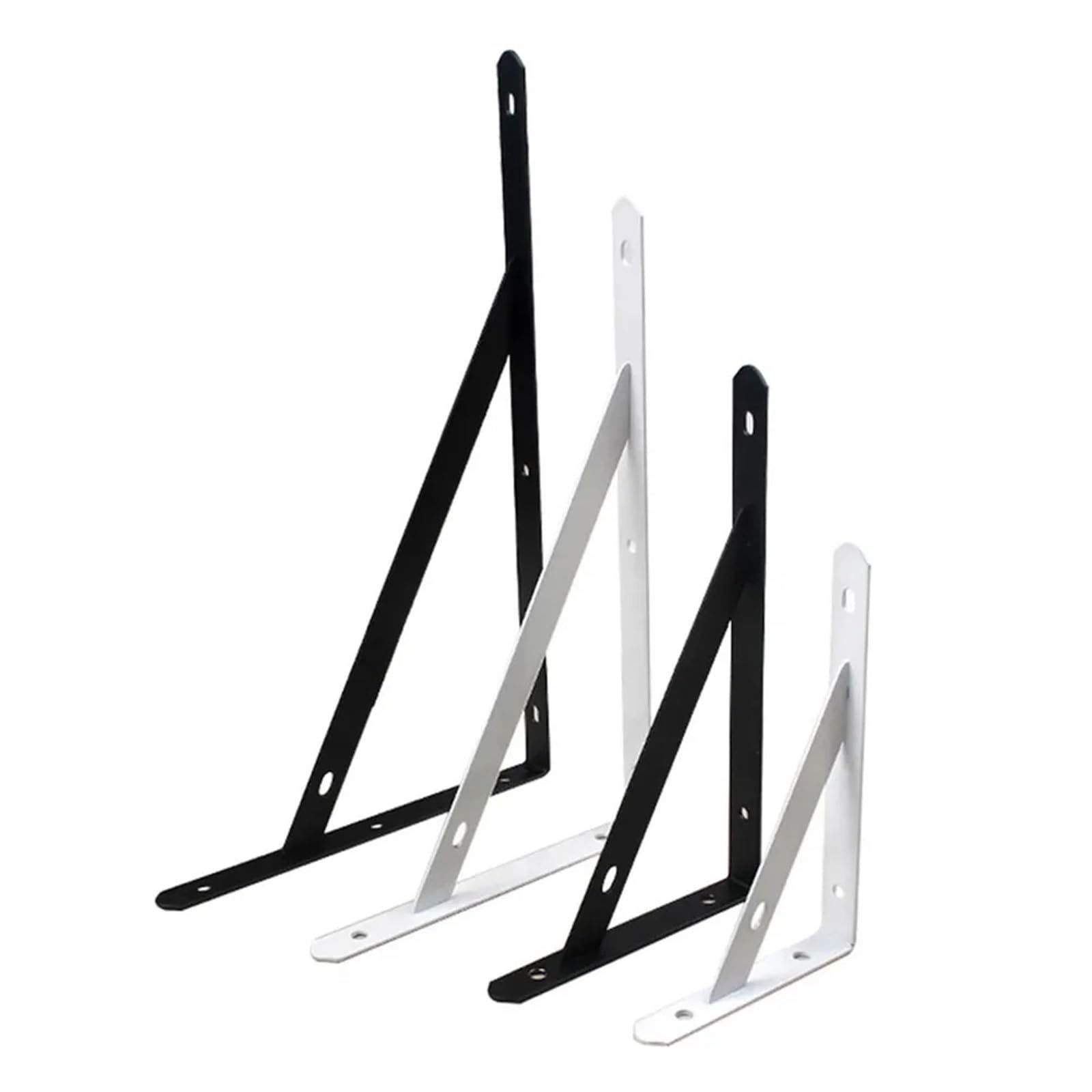 Dsfihjo Black 6Inch 2Pcs Heavy Duty Triangle Shelf Brackets 6/8/10/12 Inch Wall Mounted L Shape Thickened Corner Brace Right Angle Bracket