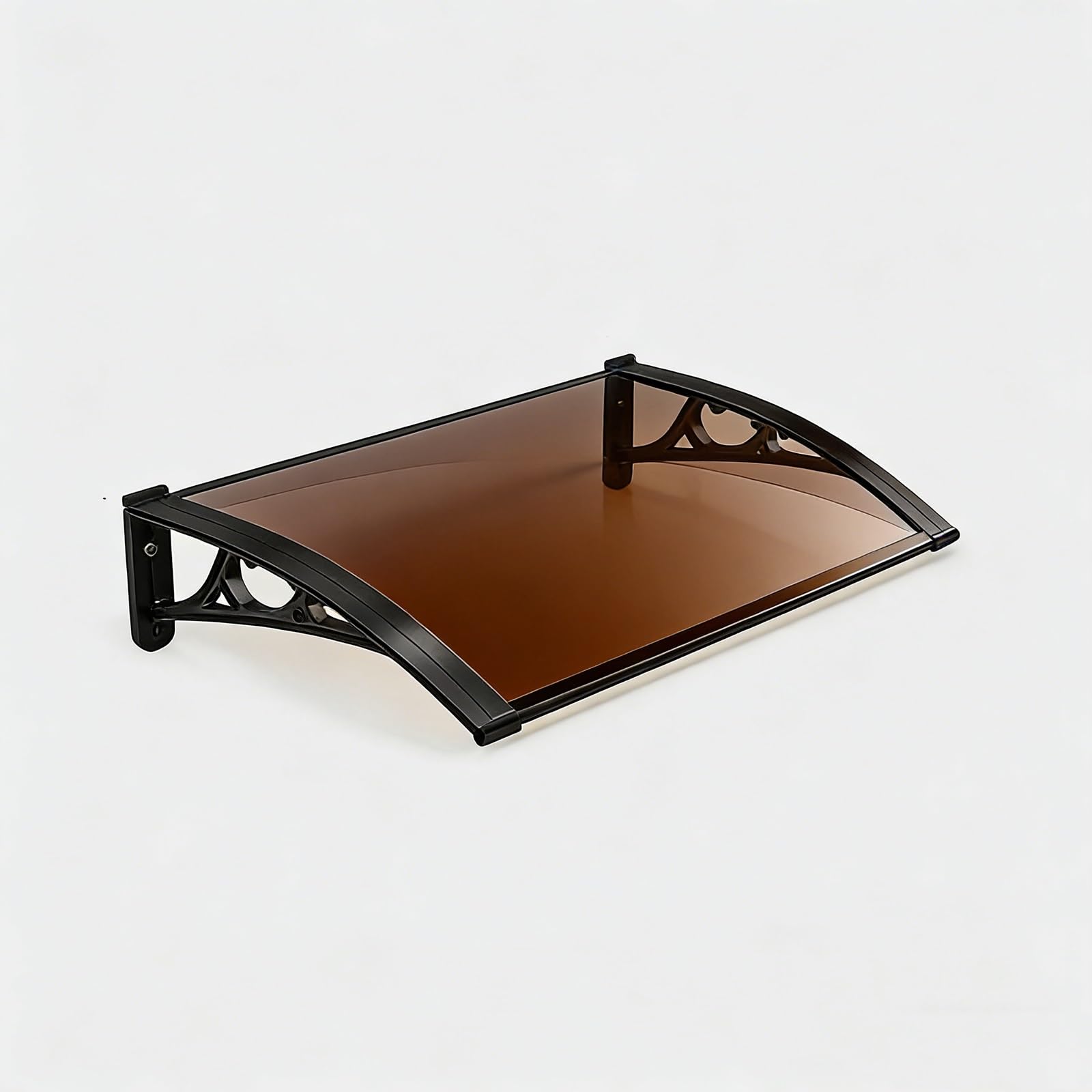 Auvent de porte silencieux anti-pluie en aluminium et polycarbonate 80x100cm