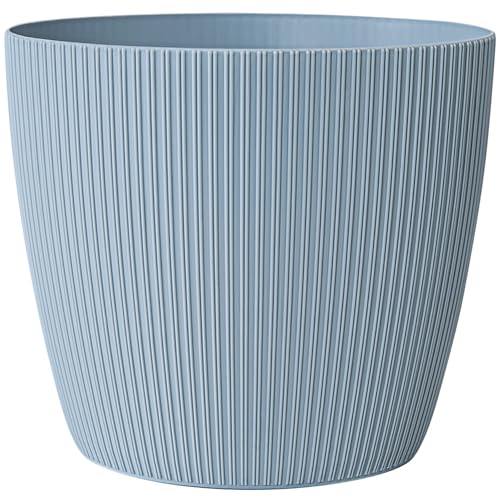 KONZEPT Blumentopf groß, grünlich, gerillte Struktur 30cm, Übertöpfe für Zimmerpflanzen aus Kunststoff ideal für Wohnzimmer, Küche und Balkon KONZEPT Blumentopf groß, grünlich, gerillte Struktur 30cm, Übertöpfe für Zimmerpflanzen aus Kunststoff ideal für Wohnzimmer, Küche und Balkon
