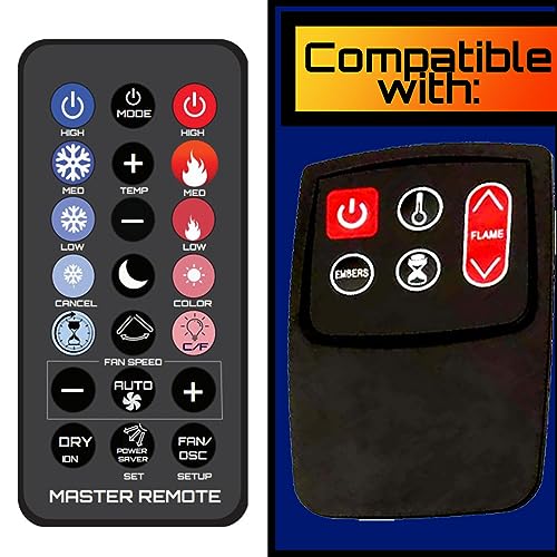 Replacement Remote Control for Fire Place Twin Star ClassicFlame Classic Flame Dura Flame Duraflame Fireplace Stove Heater Parts