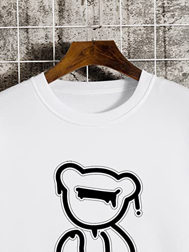 GORGLITTER Men's Bear Print Long Sleeve Sweatshirt Crewneck Casual Pullover Top3