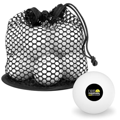 GRAPHICS & MORE Pickleball Dink Responsibly Novelty Table Tennis Ping Pong Ball 12 Pack with Storage Bag