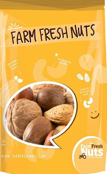 In shell mixed nuts 2 LB packed in small batches. Vegan & Keto friendly. Packed with vitamin E. Farm fresh nuts brand