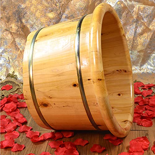 Tina de spa para pies de madera maciza con tapa miniatura 3