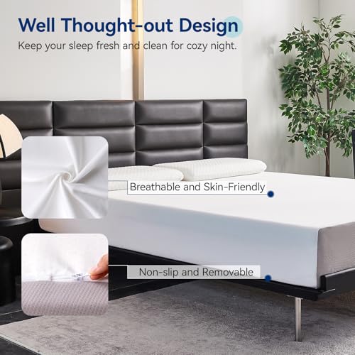 Amazon Basics Soft Plush Feel Memory Foam Mattress, Breathable, 10 Inch, Queen, White/Grey - image 7