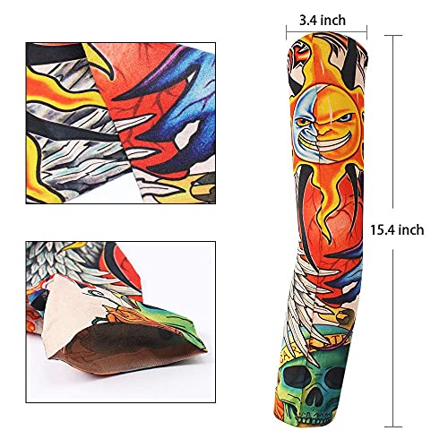 Image of YARIEW 6Pcs Arm Sleeves Fake Tattoos Sleeves to Cover Arms Sun Protection Sleeve Covers for Men and Women (Set 6)