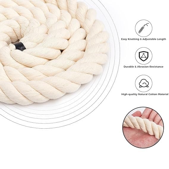 SAIFPRO Cotton Cord/Rope for Home/Commercial Purpose,Camping Rope (10 Meter, 18mm) 1