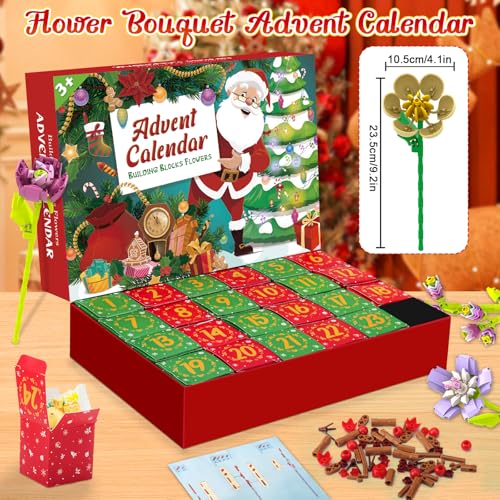 QUOIBLO Blumen Adventskalender 2026 für Frauen – 24 Tage Bauset – Ansicht 2