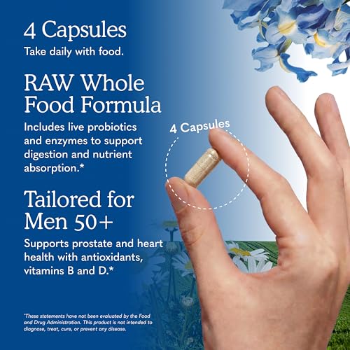 Garden of Life Vitamin Code Men 50 & Wiser Multivitamin, 120 Capsules | Multivitamin with Probiotics for Men Over 50 for Prostate Health, Heart Health, Energy and Vitality, Non-GMO - image 5