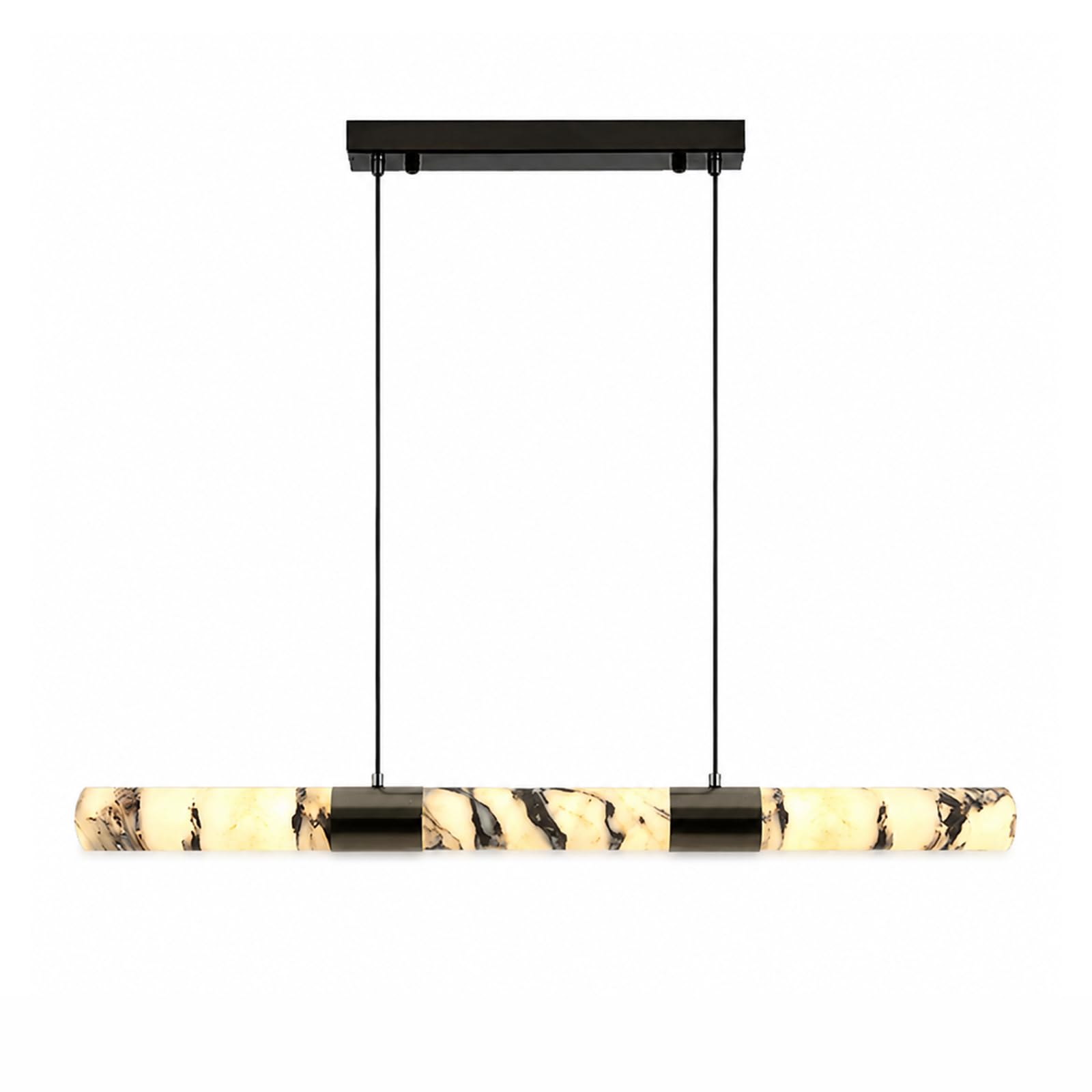Kikioo Marble Chandelier for Dining Room, Cylinder Linear Chandeliers