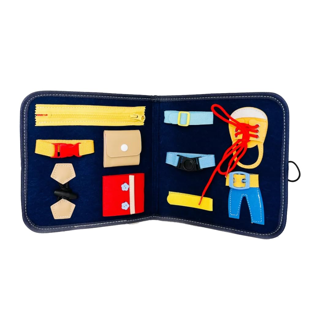 Mini Voyager Busy Baby Board Travel Activity for Kids, Travel Kit for Toddlers, Kid Entertainment Kit, Easy On The Go Entertainment, Sensory Friendly,