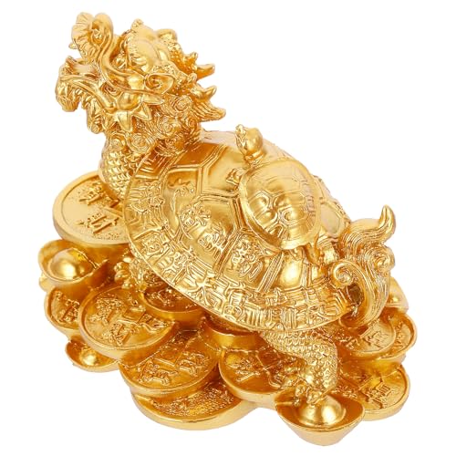 Statue de tortue résine dorée objet déco Feng Shui protection maison - 2