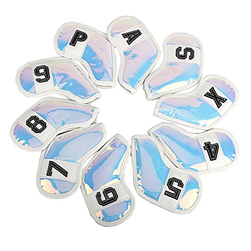 10x ゴルフパターカバーアイアン用ヘッド TPU クラブセットカラフルなヘッドカバープロテクターパターカバーセットアイアン用ヘッドカバー革