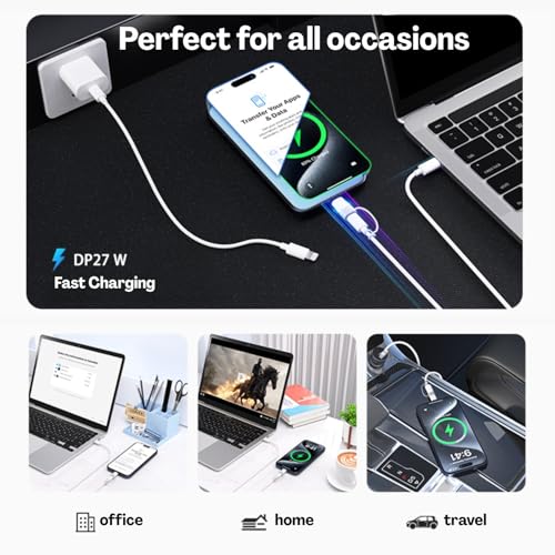 Image of TecoKart Type C Male to Lightning Female Adapter | USB C Converter for Charging | Type C Compatible with iPhone, iPad, Android & Type C Devices, with Lanyard