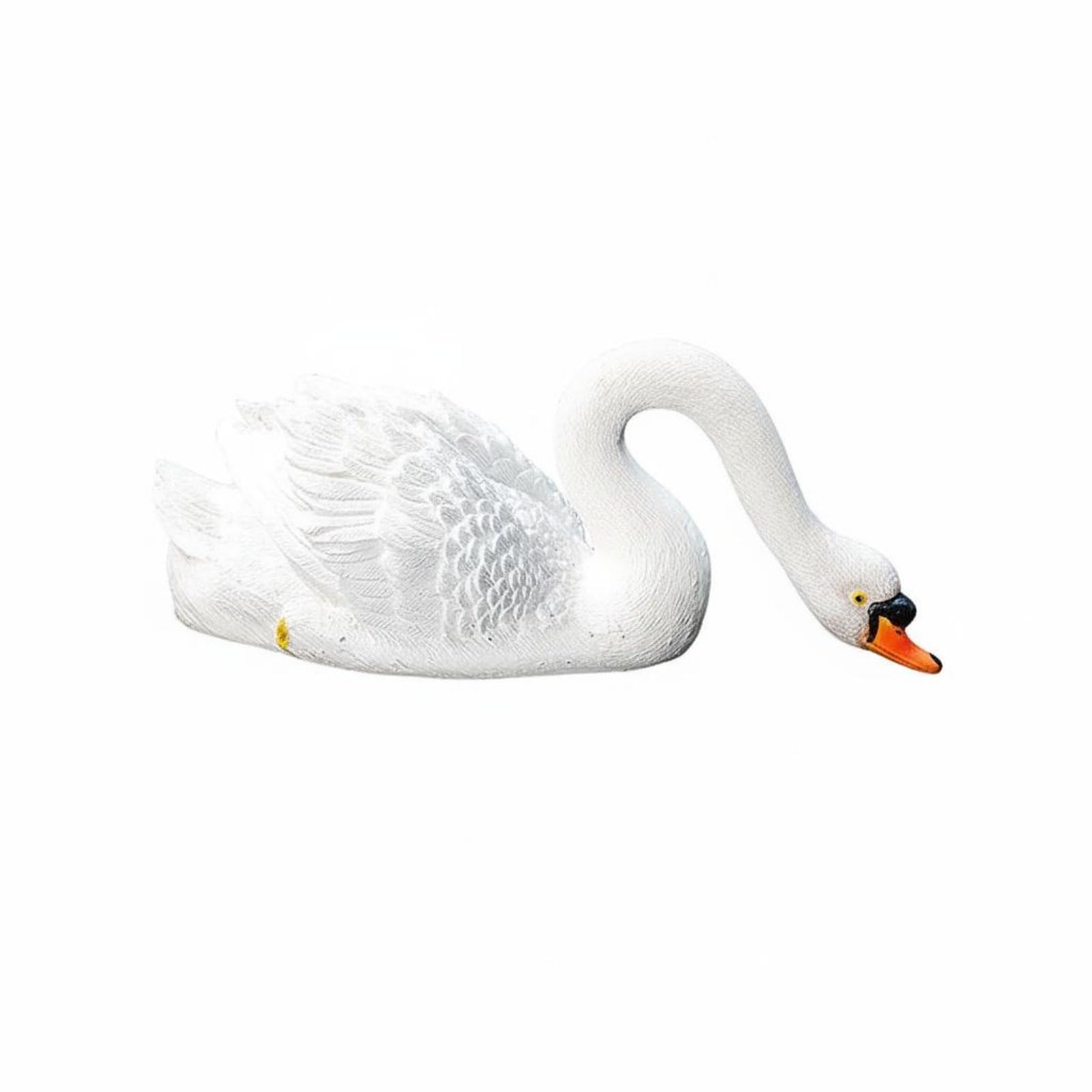 Animal bassin extérieure ornement cygne flottant statue en résine ailes ouvertes