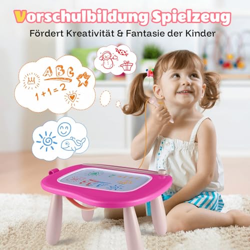 Smasiagon Kinderspielzeug ab 1 Jahr, Magnetische Maltafel Zaubertafel Bunt Zeichentafel Magnettafel mit 4 Beine für Kinder Geschenk für 1 2… – Ansicht 6