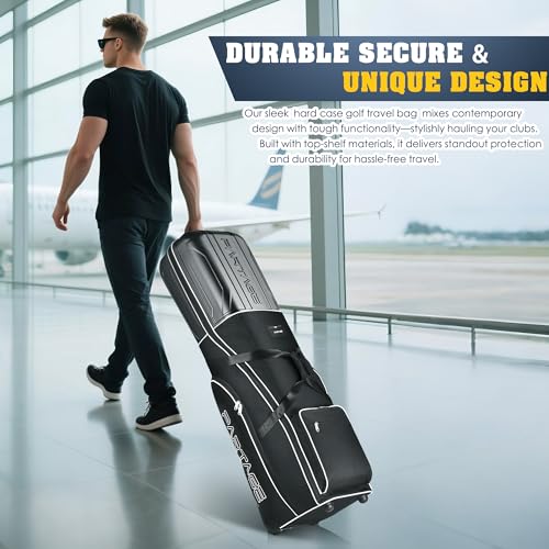 image for Partage Pro Golf Travel Bag Hard Case Top with Wheels, 900D Heavy Duty