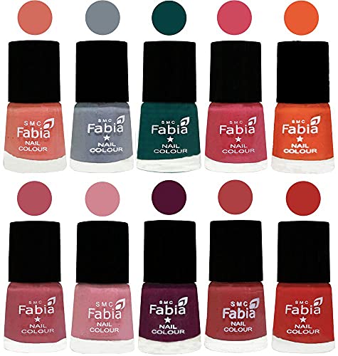 Image of ALL IN ONE (PACK OF 10), Long Lasting Glossy Nail Polish, 6 ml Each, All Vibrant Colours,02042