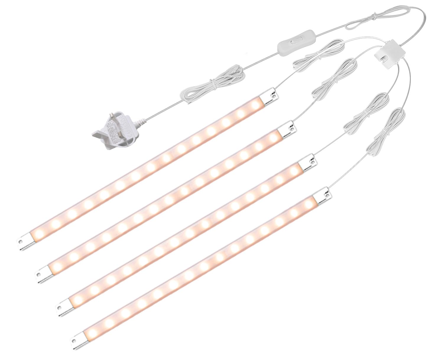 Versatile LED Light Strip Kit - Enhance Display, Shelf, and Cabinet Lighting - Energy-Efficient - Brilliant and Soft Lighting, High CRI >95% - UK Plug - Warm White 3000K
