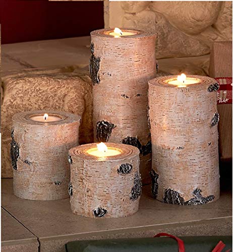4-Tea Light Candleholder Logs