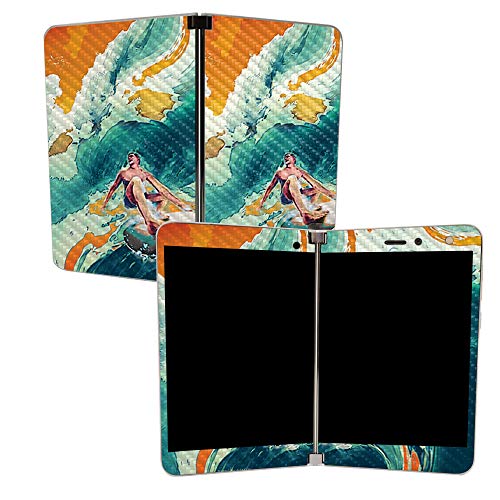 Image of MIGHTY SKINS MightySkins Carbon Fiber Skin for Microsoft Surface Duo - Acid Surf | Protective, Durable Textured Carbon Fiber Finish | Easy to Apply, Remove, and Change Styles | Made in The USA