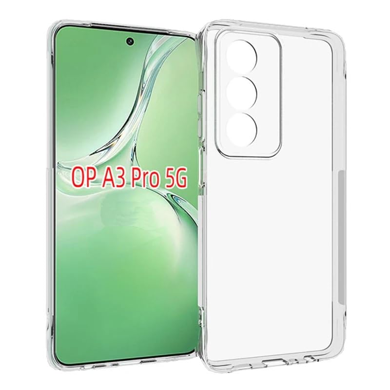 Image of REALCASE Stylish Silicone Back Cover Case for Oppo A3 Pro 5G | Scratch Resistant Protective Crystal Clear Transparent Shock Proof Bumper Back Cover Case for Oppo A3 Pro 5G