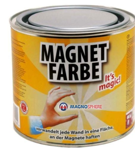 Farba magnetyczna – magnetyczna farba ścienna – 5 litrów – do powierzchni 10 m² – 40 m² – farba na ścianę działa magnetycznie – farba bazowa może być dowolnie pomalowana i stylizowana po wyschnięciu