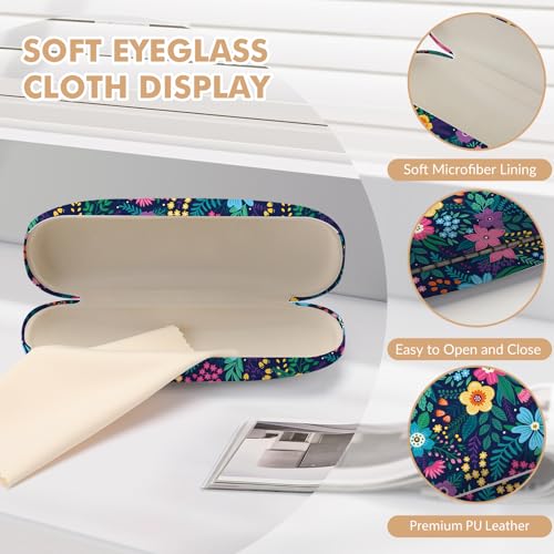 Image of Glasses Case Hard Shell,Portable Protective Eyeglasses Case, Eyeglass Holder Box with Cleaning Cloth, for men women