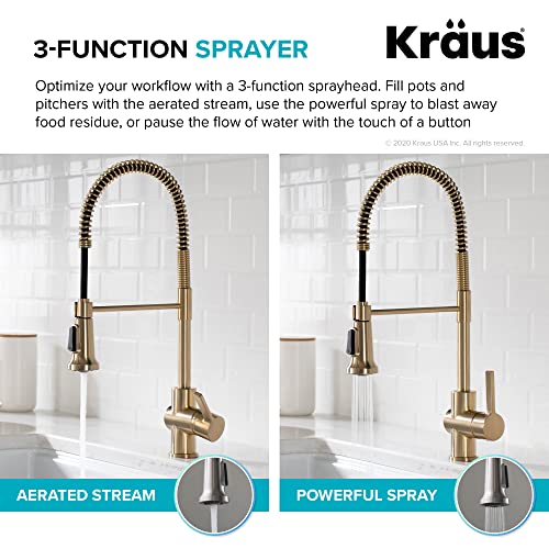 Image of Kraus KPF-1690BG Britt Kitchen Faucet, Brushed Gold