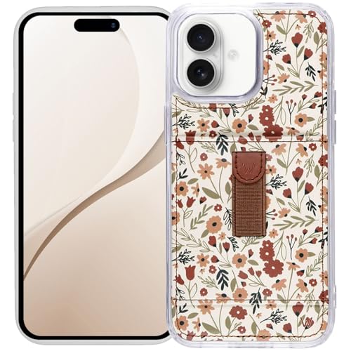 Walli Cases for iPhone 16 Case Aesthetic Sport Wallet Phone Case Card Holder, Securely Holds up to 2 Cards - Cute, Trendy Phone Cover fits iPhone 16, with Finger Strap