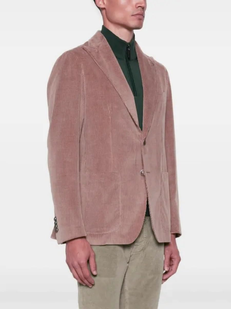Blazer en velours côtelé pour homme - Coupe ajustée - Veste de costume formelle - Classique - Robe de mariage - Blazers de smoking