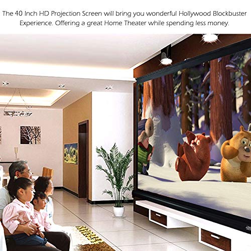 Pantalla de proyección portátil plegable de 40 pulgadas 4:3 para proyector DLP miniatura 4