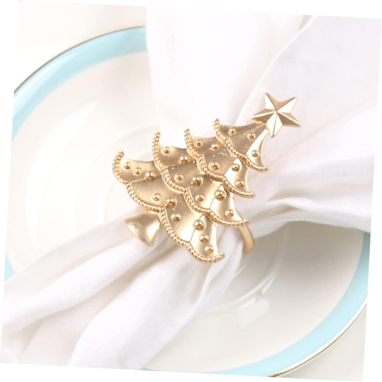 LABRIMP 18stücke Teiliges Weihnachtsbaum Serviettenringe Metall Dekorative Napkin Buckles Für Festliche Tischdekoration Bei Weihnachtsfeiern Hochzeiten Und Familienfeiern