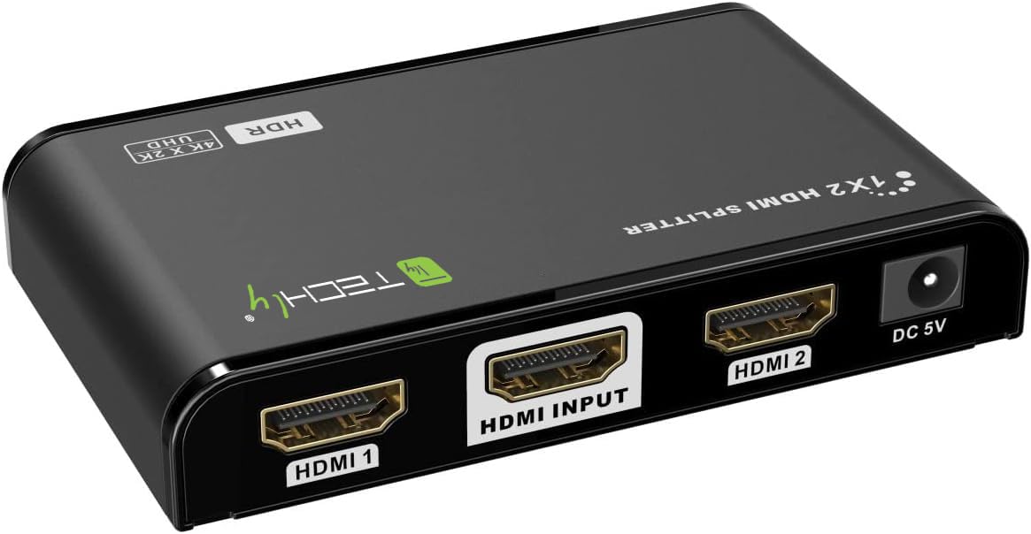 Techly 104837 Splitter HDMI2.0 4K 2vie HDR/EDID Nero