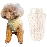 SJOL 犬 かわいい ざっくり生地 セーター サイズあり （犬の服 洋服 猫 ドッグウェア クリスマス ペット 秋冬服 コスプレ 秋冬 ドッグ 愛犬 愛猫 誕生日 プレゼント ギフト 小型犬 中型犬） (M, ホワイト)