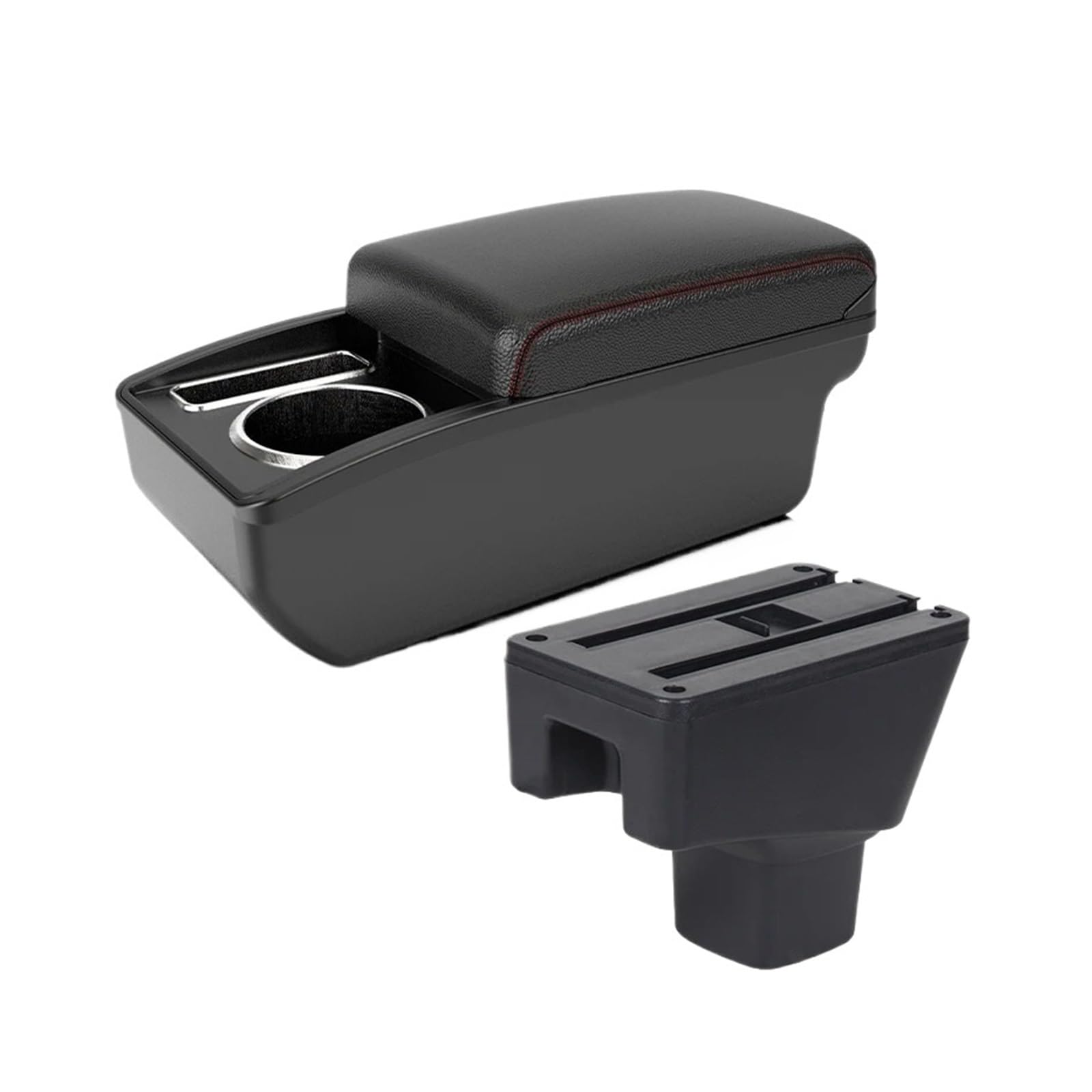 UMDJJU For SUZUKI For SX4 Armrest Interior Parts Car Box Retrofit Storage Accessories Details Car Centre Console Armrest Box(A1 Black red NO USB)