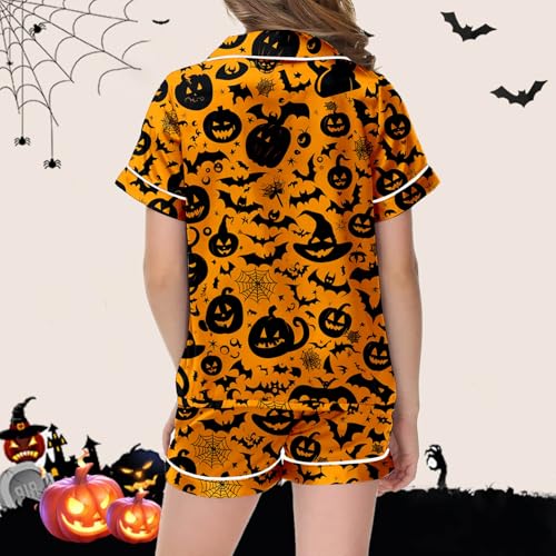 Girls Halloween Outfit Set Casual Printed Round Neck Top and Pants Toddler Kids Comfortable Daily Wear Spring Summer Fall4