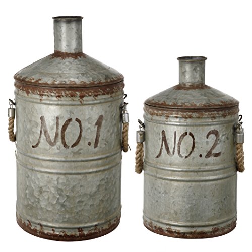 A&B Home S/2 Patchin Metal Jugs, Set of 2, 2 Piece