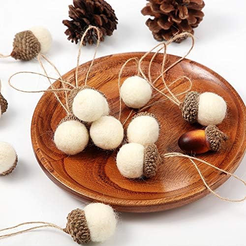Boao 18 Pcs Felt Acorn Ornaments Christmas Wool Pom Acorn Ball De...
