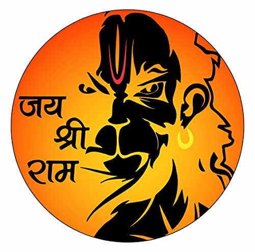 Image of CVANU Lord of Rama Bhagat Hanuman God Sticker for Scooty, Bike- All Two Wheeler Vehicle Vinyl Decal Size (11cm X 11cm) Multicolor