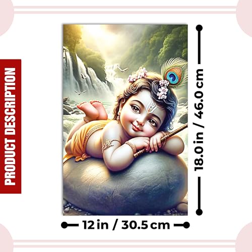 Image of Twinster Bal krishna Posters Photo for Pregnant Women, Baby Poster Self Adhesive (Size 45 cm by 30 cm) Pack of 1 (Design 15)