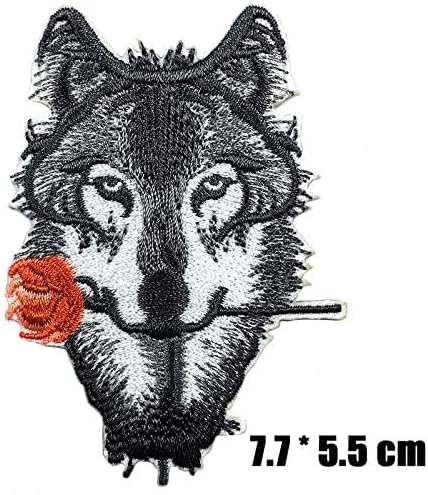 Wolf Patches 2pcs Cool Embroidered Patch Iron Patch Sew on Applique Patch Cool Custom Backpack Cross Patch