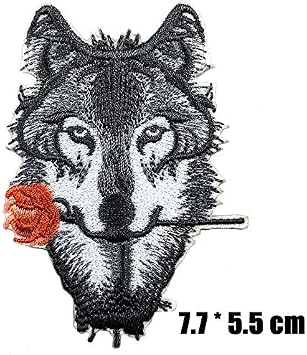 Wolf Patches 2pcs Cool Embroidered Patch Iron Patch Sew on Applique Patch Cool Custom Backpack Cross Patch