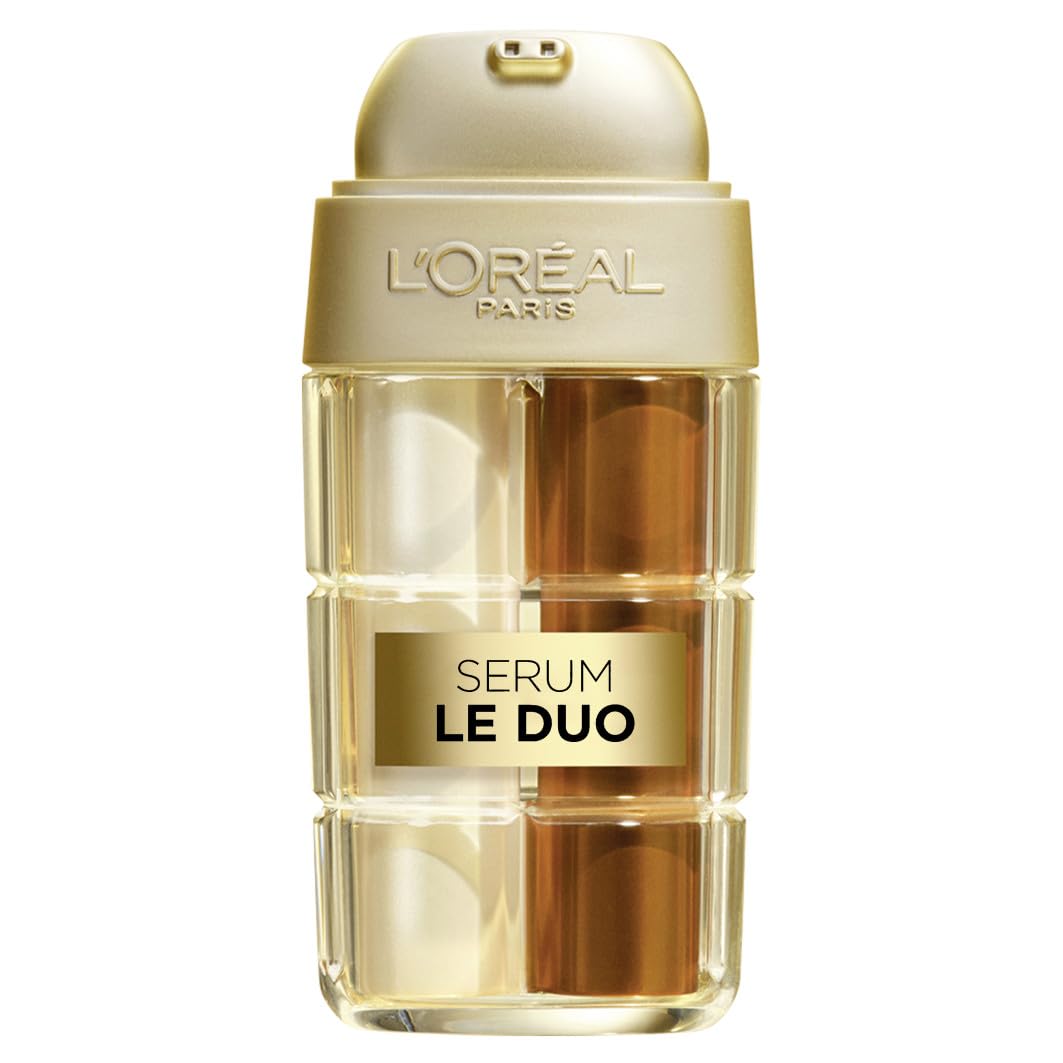 L'Oréal Paris Age Perfect Serum Le Duo Mini – Anti-Aging Pflege, mit Kollagen Peptid, Vitamin B3 und CG, glättend und gegen 10 Zeichen der Hautalterung, 2 in 1 Gesichtsserum, 1 x 15ml